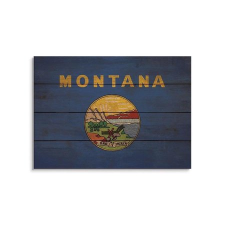 WILE E. WOOD 20 x 14 in. Montana State Flag Wood Art FLMT-2014